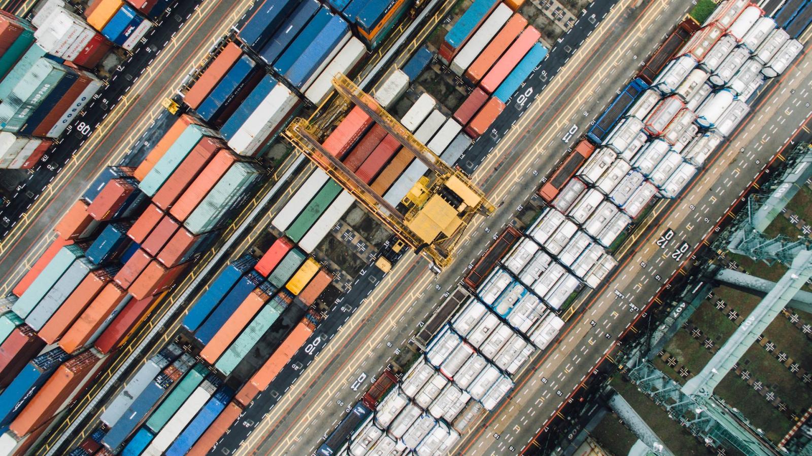 A sea port shown from above.